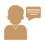 Customer support icon with user silhouette and chat bubble