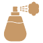 Spray bottle icon in brown on white background